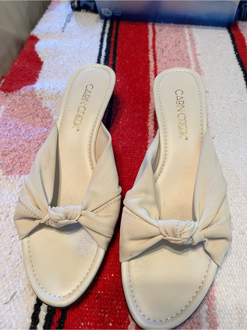 Cabin Creek Cream Knot Slide Mules